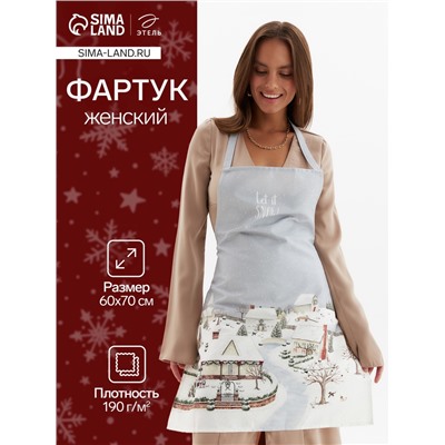 Фартук Этель Let it snow, 60×70 см, 100% хлопок, саржа 190 г/м²