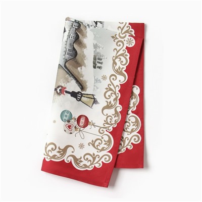 Полотенце новогоднее кухонное «Этель» «Снежная деревенька» 40×70 см, 100% хл, саржа 190 г/м²