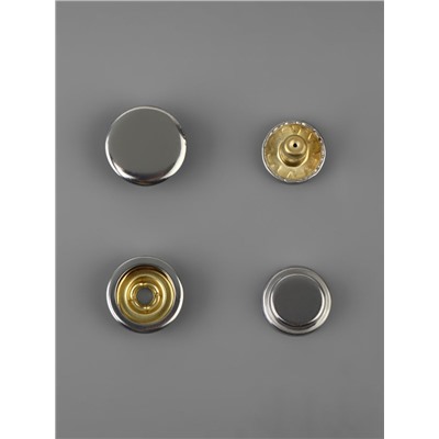 Кнопки установочные, Дельта, d=15 мм, 40 шт., с установщиком, в органайзере, 11.8×8.1×2.3 см, цвет серебряный