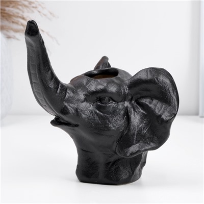 Кашпо - ваза «Слон», 13×12×15 см, 180 мл, чёрный