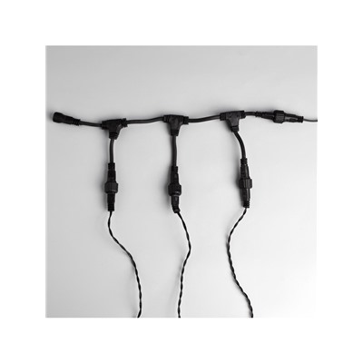 Гирлянда «Клип-лайт» 3 нити по 10 м, IP44, УМС, тёмная нить, 198 LED, свечение синее, 8 режимов, 24 В