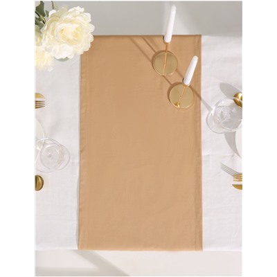 Дорожка на стол Этель ECO, бежевая, 40×136 см, 70% хлопок, 30% лён, 190 г/м²