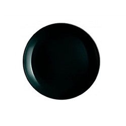 Тарелка 21,5см плоская круглая, цвет черный, форма луна,стеклокерам. 6/48, 100ч-тл8,5