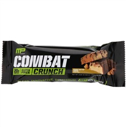 MusclePharm, Combat Crunch, с арахисовым маслом, 12 батончиков, по 2,22 унции (63 г) каждый