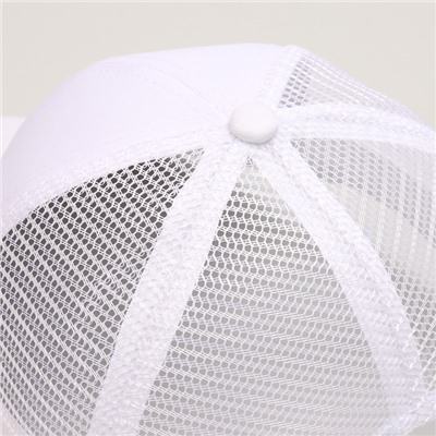 Кепка детская для девочки с сеткой, белая, р-р 54