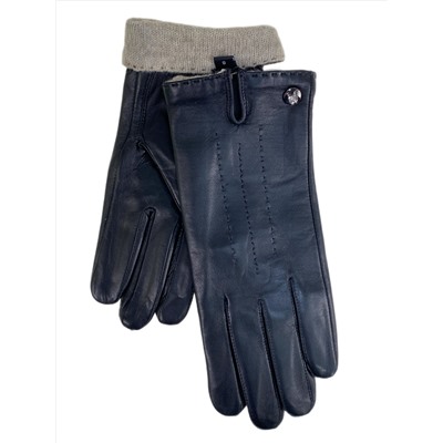 Женские  демисезонные перчатки из натуральной кожи, цвет черный
