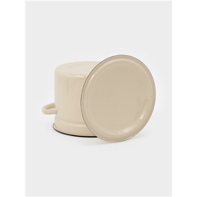 Кастрюля эмалированная, 7 л, d=23.6 см, цилиндрическая, цвет слоновой кости