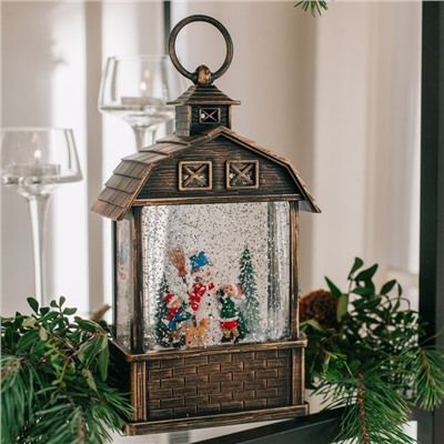 Светодиодная фигура «Дети и снеговик» 14×24×8 см, пластик, батарейки ААх3 (не в комплекте), USB, свечение тёплое белое