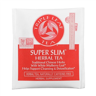 Triple Leaf Tea, Super Slim, травяной чай, без кофеина, 20 чайных пакетиков, 33 г (1,6 унции)