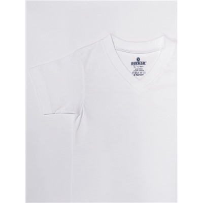 2215-01 Футболка для мальчика белая (BAYKAR)