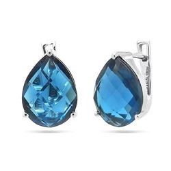 Серьги из серебра лондон топаз кварц, Джеймс