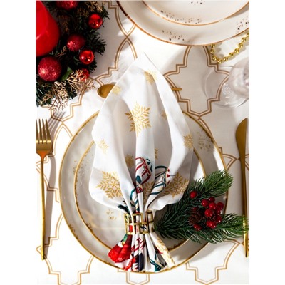 Набор салфеток сервировочных «Этель. Новогодняя ярмарка», 4 шт., белые, 40×40 см