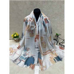 Легкий платок на голову и шею, мультицвет