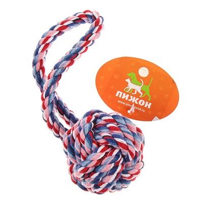 Игрушка канатная «Мяч с петлей», до 65 г, микс цветов