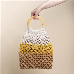Сумка женская SL Home, ручное плетение, хлопок, кольцо 14.5 см, 30×45 см