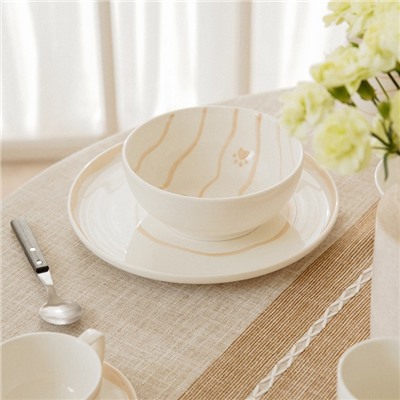 Салатники SL Home «Гатто», 1.1 л, d=18.5 см, набор 2 шт., фарфор, белые