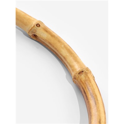 Ручка для сумки, бамбук, с цепочками и карабинами, 60 см, цвет серебряный