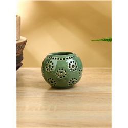 Подсвечник «Шар», 9×9×8 см, керамика, салатовый