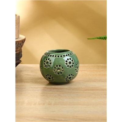 Подсвечник «Шар», 9×9×8 см, керамика, салатовый
