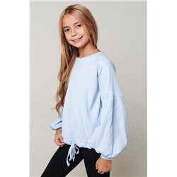 Блузка Кассандра длинный рукав (Голубой)