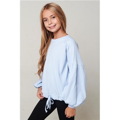 Блузка Кассандра длинный рукав (Голубой)
