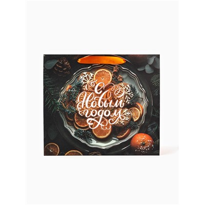 Пакет подарочный крафтовый, «Атмосфера Нового Года», 30×26×9 см