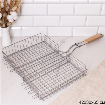 Решетка - гриль глубокая 42х30х65 см Хром / 112-3 /уп 20/ 0,950/ решетка для барбекю