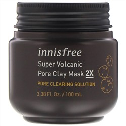 Innisfree, очищающая маска для пор из вулканической глины 2X, 100 мл (3,38 жидк. унции)