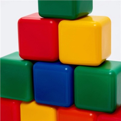 Кубики детские, пластиковые, цветные, 16 штук, 4 × 4 см