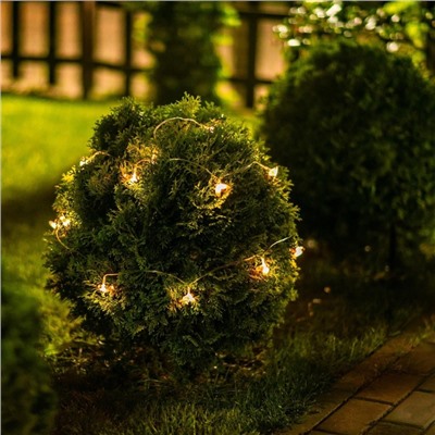 Садовая гирлянда на солнечной батарее «Пчёлки» Uniel, IP44, 3.8 м, теплый белый