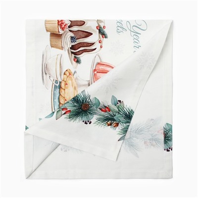 Дорожка на стол Этель New Years treat 30×70 см, 100% хлопок, саржа 190 г/м², белая