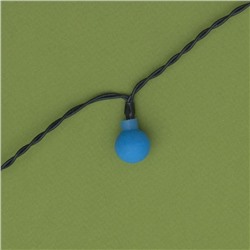 Гирлянда «Нить», 4.5 м, уличная, с насадками «Шарик», IP44, 30 LED, 2 режима, солнечная батарея, тёмная нить, свечение синие