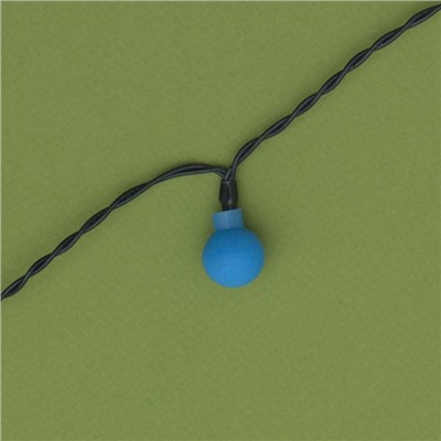 Гирлянда «Нить», 4.5 м, уличная, с насадками «Шарик», IP44, 30 LED, 2 режима, солнечная батарея, тёмная нить, свечение синие