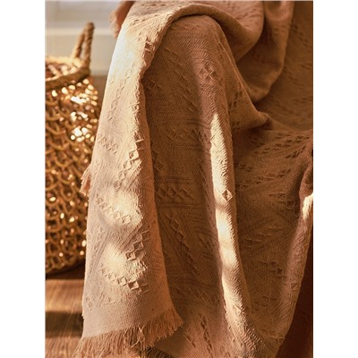 Плед с бахромой SL Home Warm, 130×180 см, бежевый