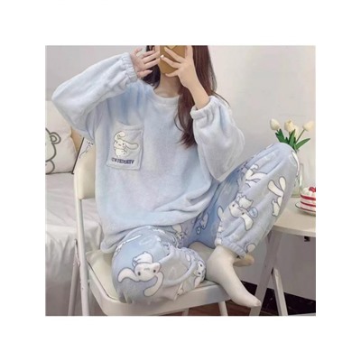 60114 Пижама плюшевая (Голубой)