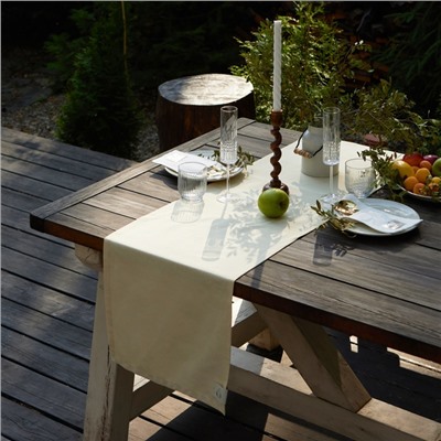 Дорожка на стол «Этель» Home 40×146 см, 100% хлопок, саржа 250 г/м², молочная