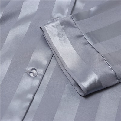 Пижама женская (рубашка, брюки) KAFTAN «Полоска», серо-голубая, размер 48-50