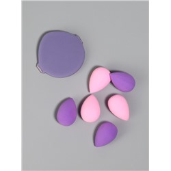 Спонжи для макияжа, в футляре, набор - 7 шт., МИКС