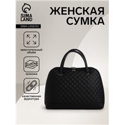 Сумка женская тоут TEXTURA, на молнии, 30×11×23 см, со стёжкой, чёрная