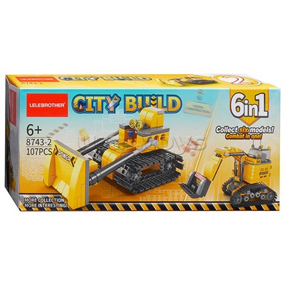 Конструктор "Гусеничный бульдозер" (107 дет.) в коробке