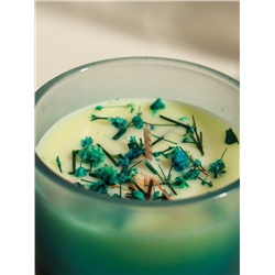 Ароматическая свеча в стакане Aroma botanical, сухоцветы зелень, роза, 7.5×7.5×5 см
