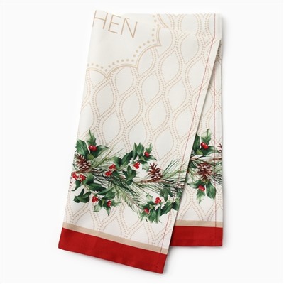 Полотенце Этель «Christmas wreath» 40×73 см, 100% хлопок, саржа 190 г/м²