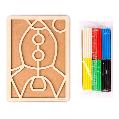 Пластилиновые картинки «Ракета», 21×15 см