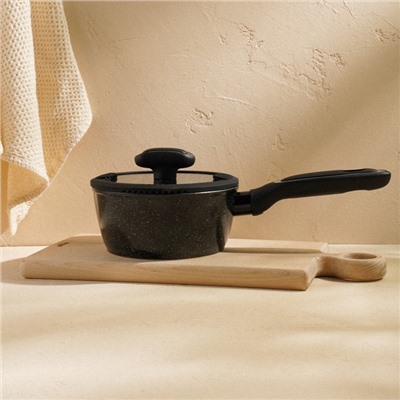 Ковш алюминиевый SL Home, d=16 см, h=7.4 см, антипригарное покрытие, индукция, чёрный