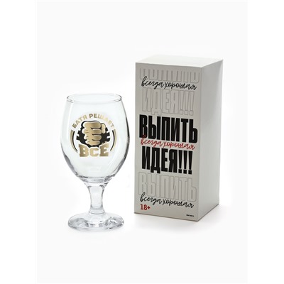 Бокал для пива с надписью «Батя решает все», 400 мл