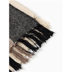 Плед с кисточками «Этель», 125×150 см, цвет серая полоса