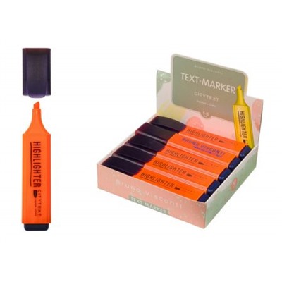 Текстовыделитель 1-5мм "Городской текст/CityText" оранжевый 22-0039 Bruno Visconti