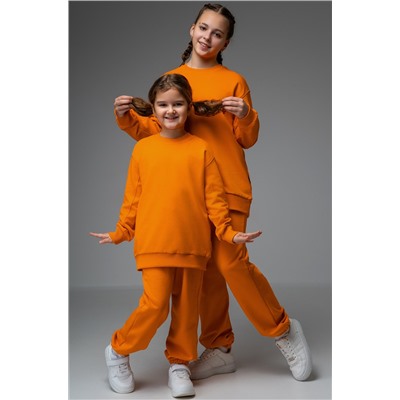Костюм для девочки оверсайз из футера трехнитки Happyfox