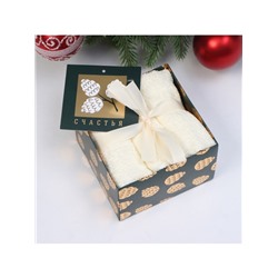 Набор махровых полотенец «Этель. Счастья», 30×30 см - 3 шт., хлопок 100%