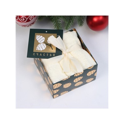 Набор махровых полотенец «Этель. Счастья», 30×30 см - 3 шт., хлопок 100%